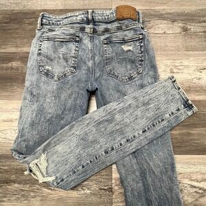 American Eagle Acid Wash Blue Mens 32x36 (32x35) Next Level AirFlex Skinny Jeans